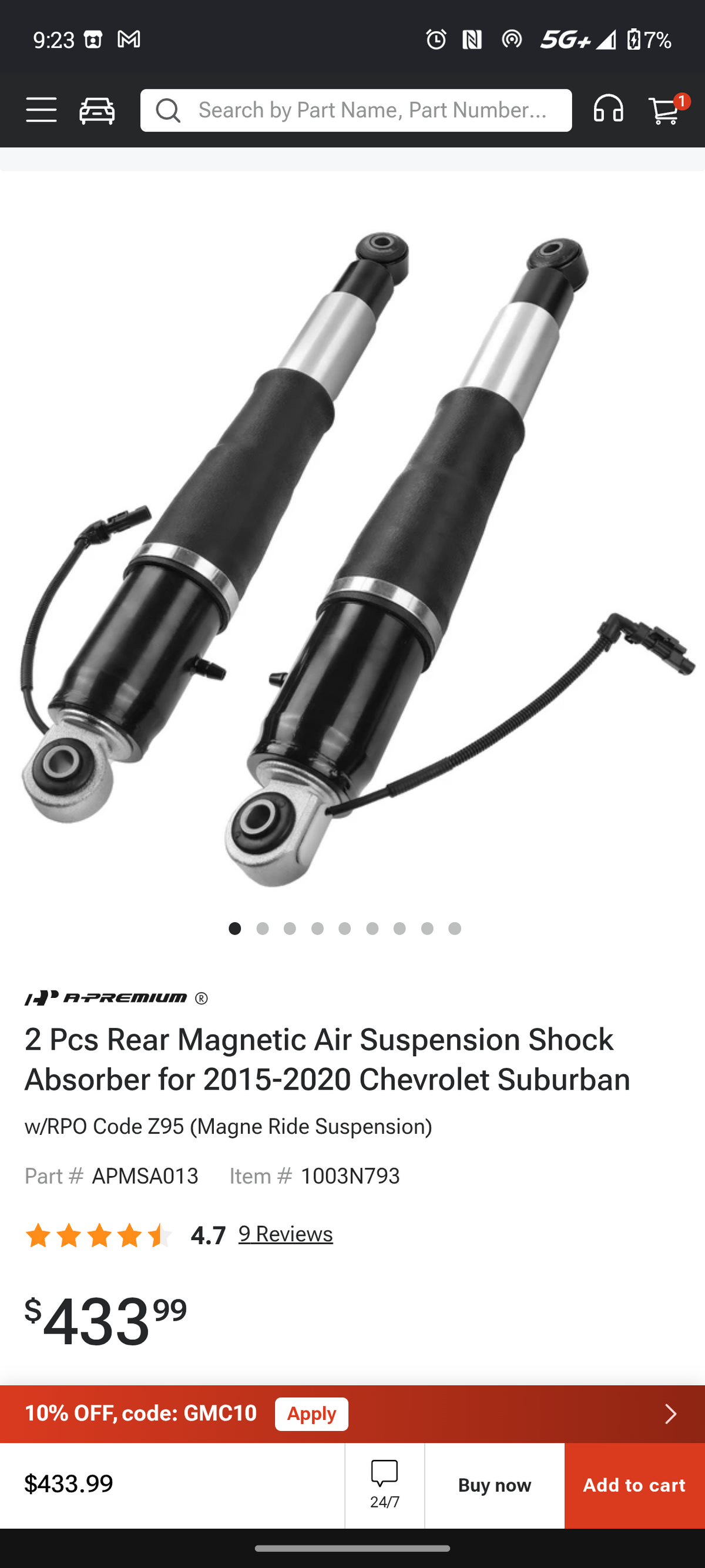 2015–2020 Chevrolet Suburban Tahoe Rear Magnetic Ride Air Suspension Shock Absorbers Pair ⚡🚘