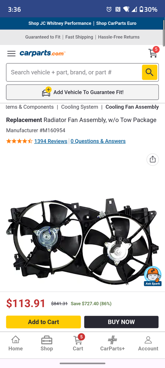 2002-2006 Mazda MPV 3.0L V6 Dual Radiator Engine Cooling Fan Assembly w/o Tow Package 🚘⚙️
